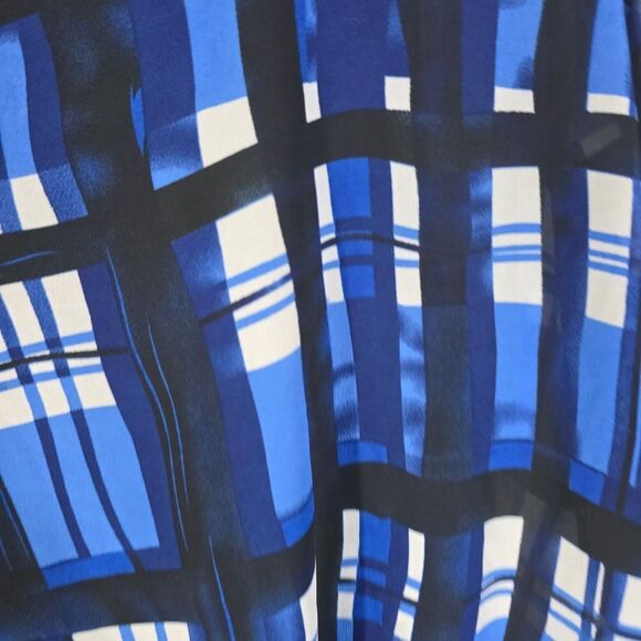 Blue and Black Plaid Blouse - Picture 4 of 5